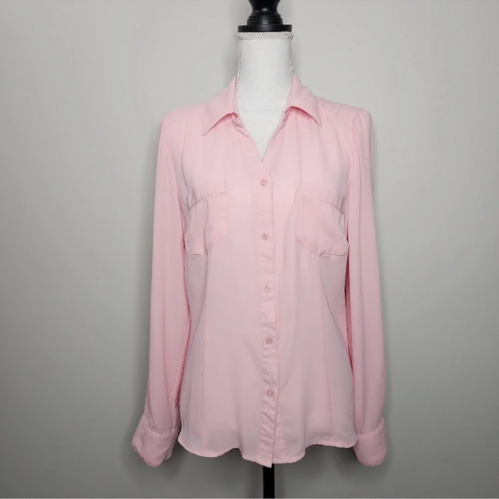 Candies Pink Button-Up Blouse XL - Picture 1 of 1
